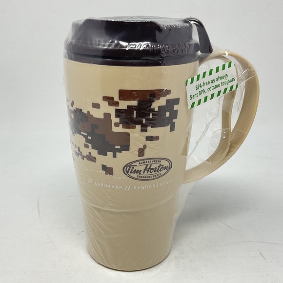 NEW Tim Hortons Kandahar Afghanistan Camo Travel Mug - Picture 1 of 6